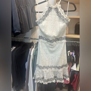 Foxiedox Lace Midi Dress - White and Black